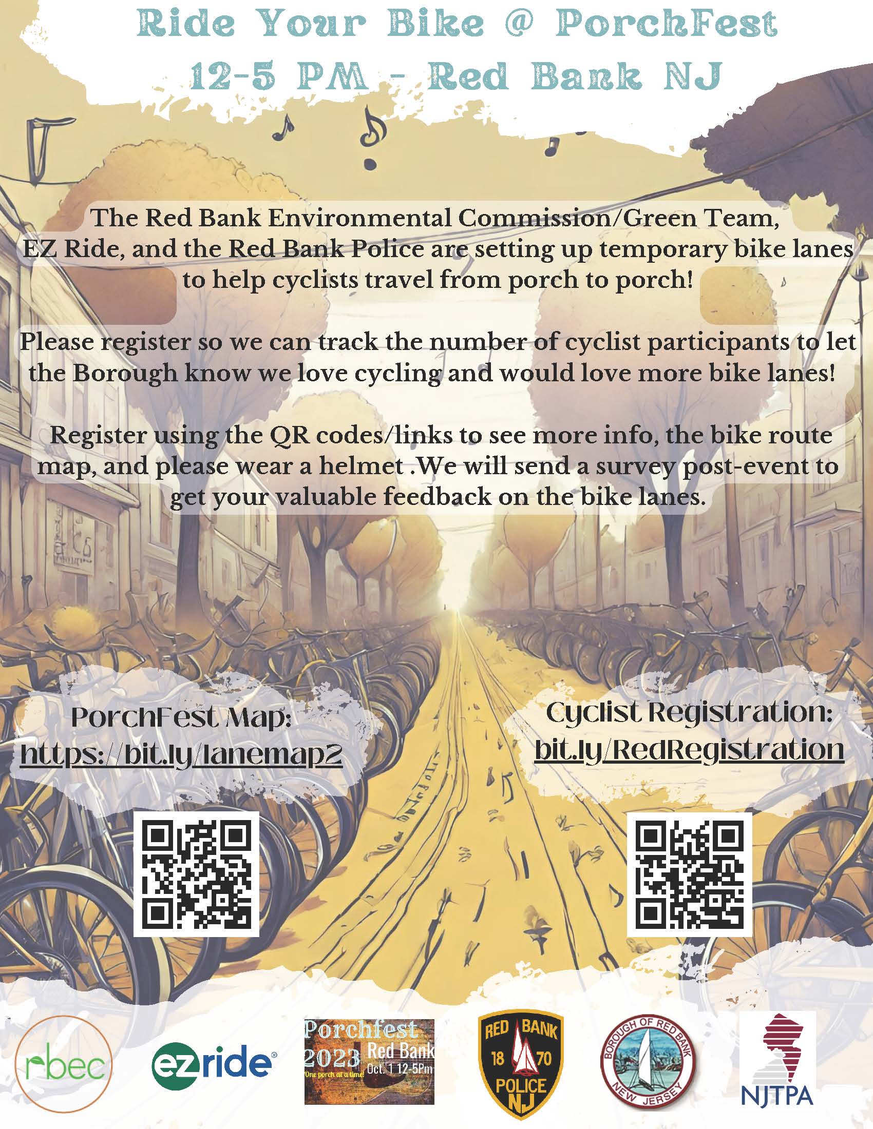 Ride Your Bike PorchFest23 Flyer